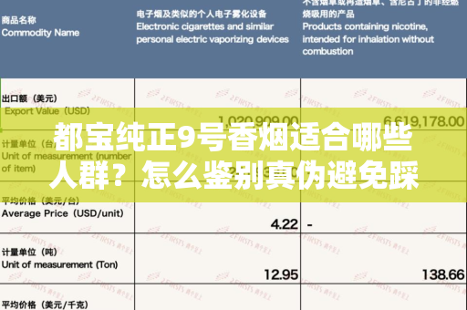 都宝纯正9号香烟适合哪些人群？怎么鉴别真伪避免踩坑？
